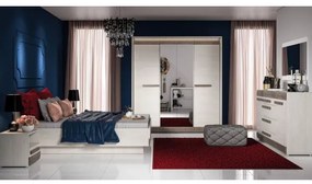 Comodino SARPA 45x46 cm bianco/marrone