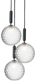 Nuura - Miira 3 Lampadario Large Rock Grey/Optic Clear Nuura