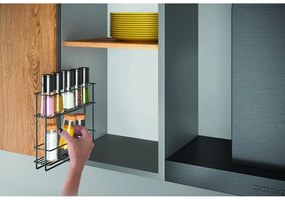 Mensola estraibile nera per spezie Lava - Metaltex