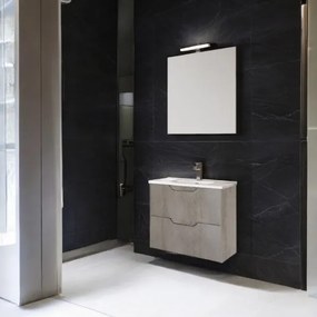 Mobile da bagno sospeso moderno con lavabo 62 cm a 2 cassetti cemento chiaro