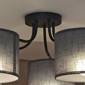 Lampadario a plafone ALBA 5xE27/15W/230V grigio