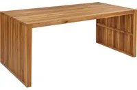 Tavolo da pranzo da giardino in legno massiccio di acacia chiaro 180 x 90 cm 6 posti a sedere rettangolare per interni e per esterni Rustico