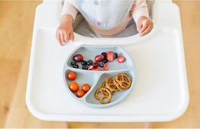 Piatto per bambini azzurro in silicone 19x20,5 cm – Kindsgut