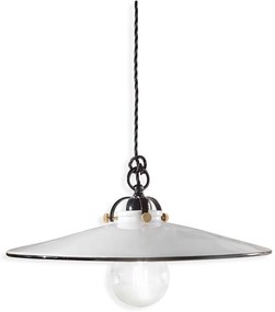 Lampadario Classico Asti Ottone E Ceramica Nero 1 Luce E27