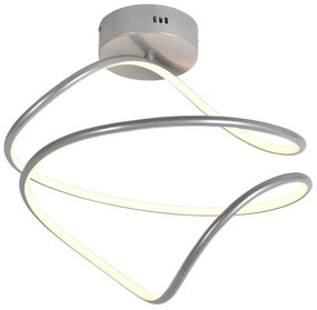 Plafoniera LED Konny argento IP20 cct da bianco caldo a bianco freddo con regolazione di temperatura NOVECENTO