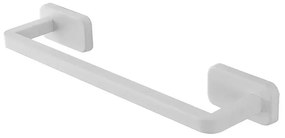 Portasciugamani a muro 35 cm in acciaio inox bianco con doppio fissaggio