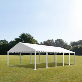 TOOLPORT Tendone per feste 5x10 m, senza teli laterali, telo in PVC, bianco, telaio di base - (1055)