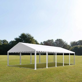 TOOLPORT Tendone per feste 5x10 m, senza teli laterali, telo in PVC, bianco, telaio di base - (1055)