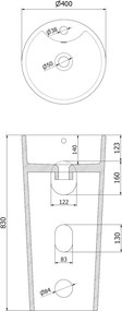 Mexen Rena lavabo a colonna 40 x 40 cm, bianco - 26014000