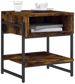 Tavolino da salotto rovere fumo 40x40x45 cm legno multistrato