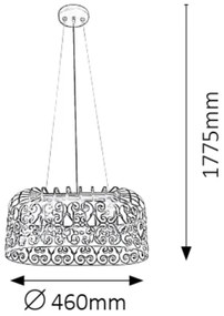 Rabalux 2162 - Lampadario ALESSANDRA 2xE27/60W/230V bianco