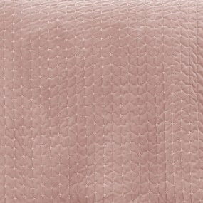 Copriletto rosa polveroso in velluto con rivestimento trapuntato 240x260 cm Attica Velvet – Bianca