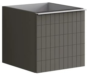 Struttura semi colonna da bagno Pixel 1 cassetto laccato opaco grigio carbone L 40 x H 40 x P 45.5 cm