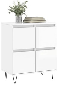 Credenza bianco lucido 60x35x70 cm in legno multistrato