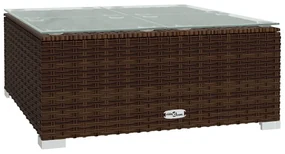 Set divani da giardino 5 pz con cuscini in polyrattan marrone