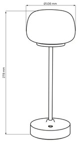 Lampada da tavolo LED dimmerabile con funzione Touch RIMINI LED/2W/5V USB 2000 mAh cromo/bianco