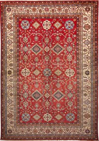 Kazak Tappeto 300x420 Rosso (Pakistan) Annodato A Mano