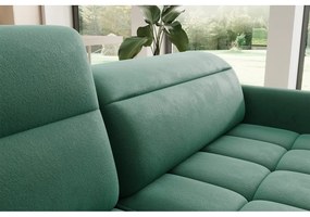 Divano angolare verde allungabile/con contenitore (con penisola a sinistra/a L) e rivestimento in velluto Barea – ELTAP