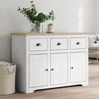 Credenza BODO 115x43x79,5 cm Legno Massello Pino Bianco Marronecod mxl 129781