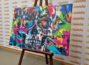 Stampa su tela – Teschio artistico colorato