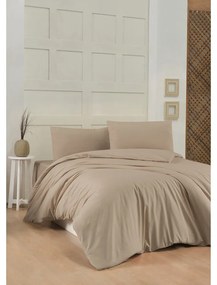 Biancheria da letto beige in cotone per letto matrimoniale 200x200 cm - Mijolnir
