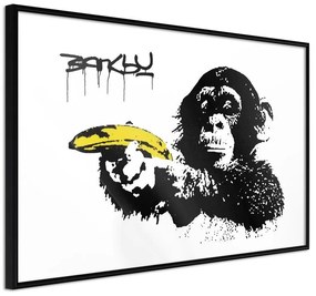 Poster  Banksy: Banana Gun II  Cornice Quadri Cornice nera, Larghezza x Altezza Home decor 45x30