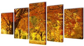 5 Pz Set Stampa Su Tela Da Muro Acero 100 X 50 Cm /