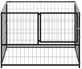 Gabbia per cani nera 100x100x70 cm in acciaio