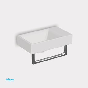 Lavabo D'Appoggio Salvaspazio 40x23 Cm Bianco Lucido