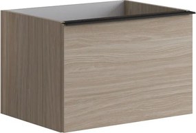 Mobile da bagno sospeso sotto lavabo L 60 x H 40 x P 45.5 cm olmo opaco, 2 cassetti Pixel plain