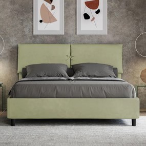 Letto matrimoniale e rete 160x190 in microfibra tč verde Mados