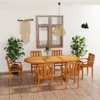 Set da Pranzo da Giardino 7 pz in Legno Massello di Teak 3059612