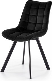 K332 sedia in velluto nero