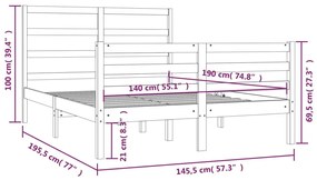 Giroletto Bianco in Legno Massello di Pino 140x190 cm