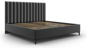 Letto matrimoniale imbottito grigio scuro con contenitore con griglia 180x200 cm Casey - Mazzini Beds
