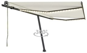 Tenda Automatica Con Sensore Vento E Led 450x300 Cm Crema /