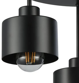 Lampadario a sospensione con supporto rigido 3xE27/35W/230V diametro 30 cm nero