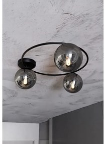 Lampada da soffitto in acciaio SOPRA 3 da interno 3xE14 Colore del corpo Nero e Grafite