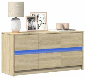 Mobile Porta Tv Con Led Rovere Sonoma 100x34x50cm İn Truciolato /
