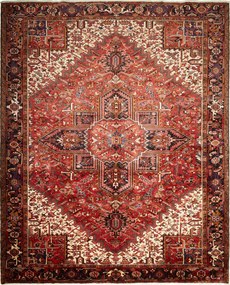 Heriz Tappeto 290 x 360 Rosso (Iran) Annodato A Mano