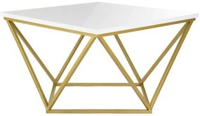 Tavolino CURVO 62x62 cm oro/bianco