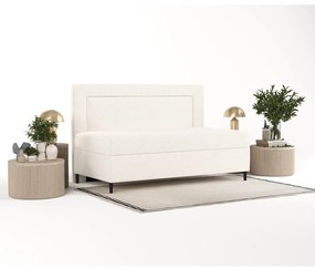 Letto singolo imbottito crema 100x200 cm Alba - Maison de Rêve