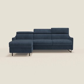 Loto Divano Letto Angolare con Penisola contenitore, Poggiatesta, Materasso Alto H18 in morbido tessuto impermeabile T14