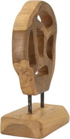 Scultura Lubang In Teak Riciclato Cm 18X10X27 (Pezzi Unici - Non Rip. In Serie)