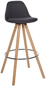 Sgabello Corbin Stoff Rund - Design Moderno E Comfort Ottimale / Dunkelgrau / Natura