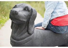 Panchina da giardino nera Dachshund - Esschert Design