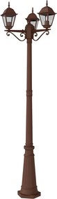 Lampione Storico con 3 Lanterne 200cm E27 IP54 Corten - Serie ALFIERI