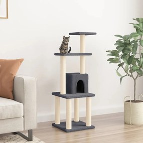 Albero Per Gatti Con Tiragraffi İn Sisal Grigio Scuro 105 Cm /