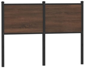 Testiera Rovere Marrone 120 Cm İn Legno Multistrato E Acciaio /