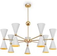 Lampada pendente Modern in Metallo Vesper Bianco con Oro